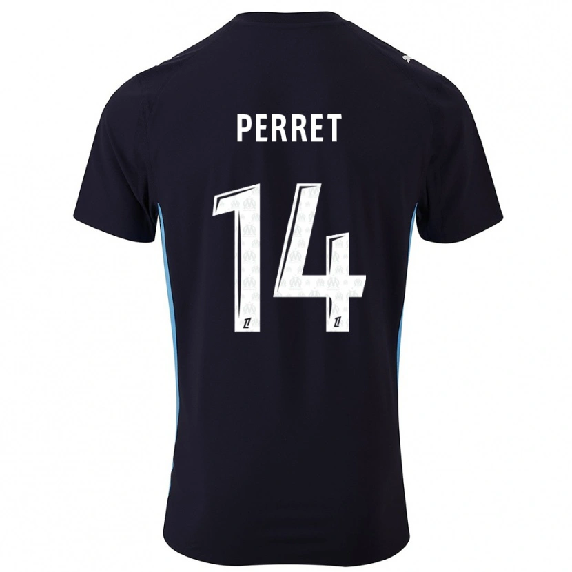 Danxen Men Jenny Perret #14 Black Sky Blue Away Jersey 2025/26 T-Shirt