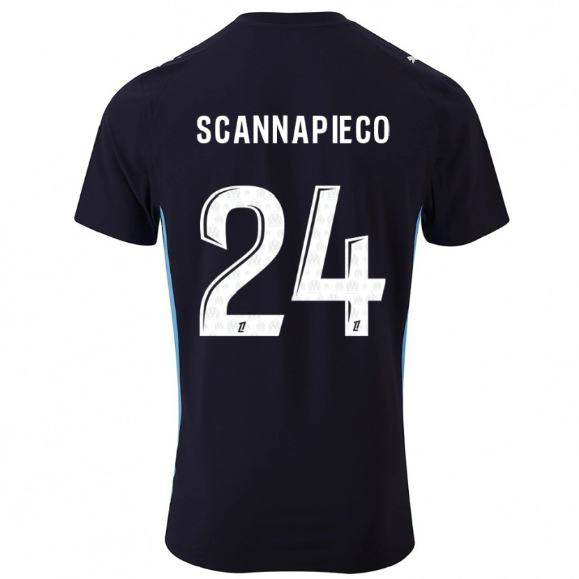 Danxen Men Dona Scannapieco #24 Black Sky Blue Away Jersey 2025/26 T-Shirt