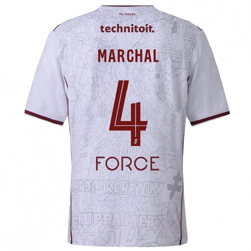 Danxen Men Adam Marchal #4 White Burgundy Away Jersey 2025/26 T-Shirt