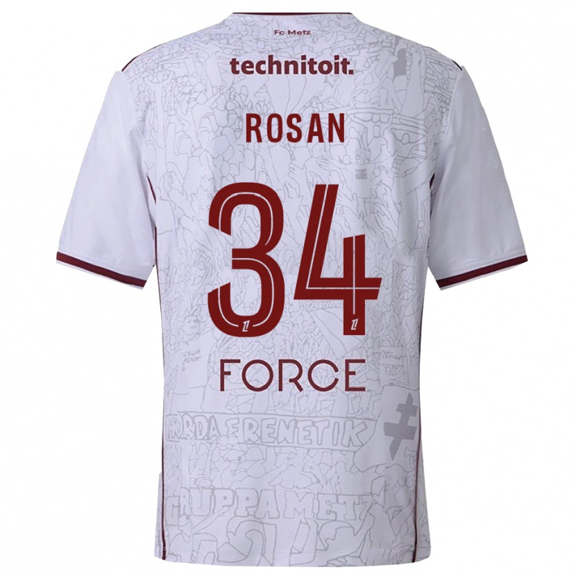 Danxen Men Kaylia Rosan #34 White Burgundy Away Jersey 2025/26 T-Shirt