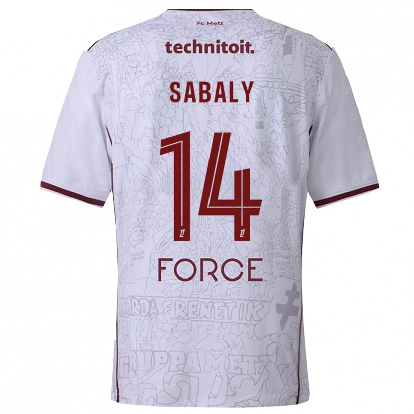 Danxen Men Cheikh Sabaly #14 White Burgundy Away Jersey 2025/26 T-Shirt