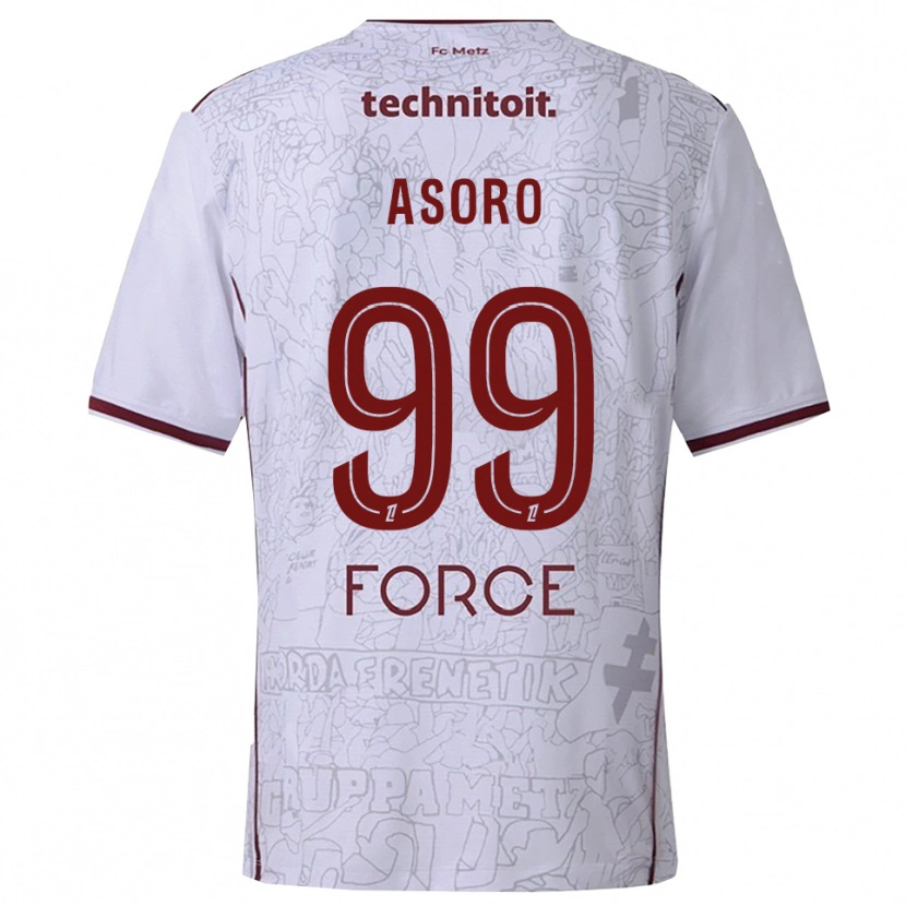 Danxen Men Joel Asoro #99 White Burgundy Away Jersey 2025/26 T-Shirt