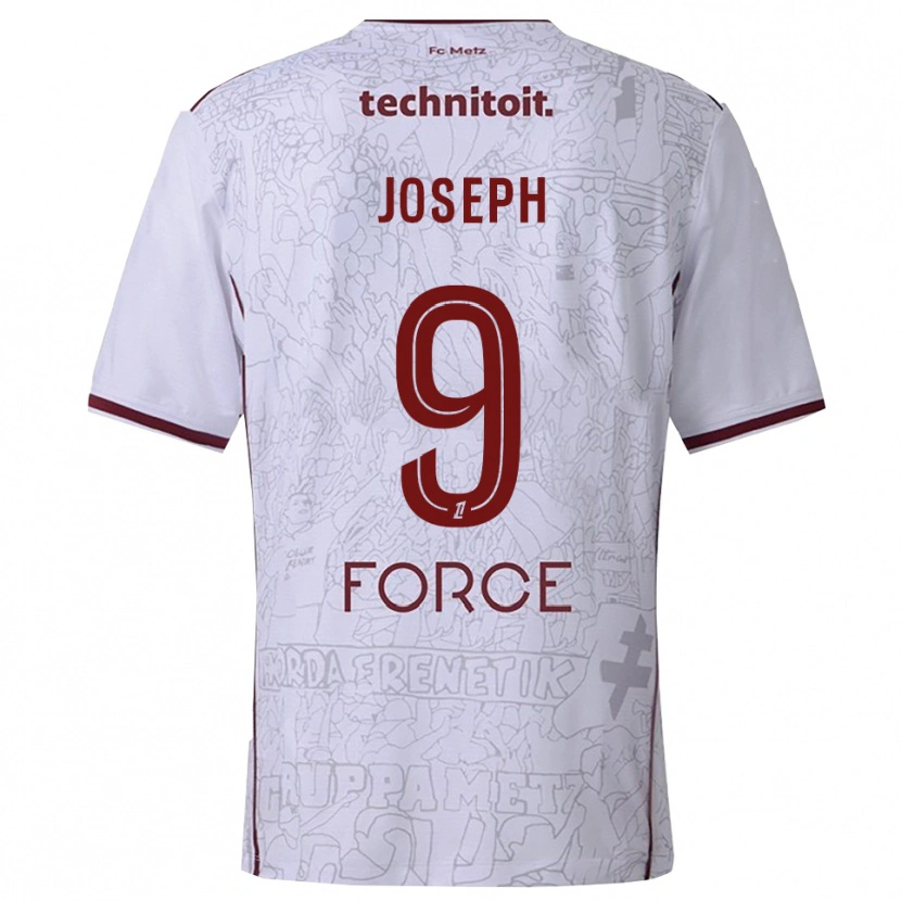 Danxen Men Amélie Joseph #9 White Burgundy Away Jersey 2025/26 T-Shirt