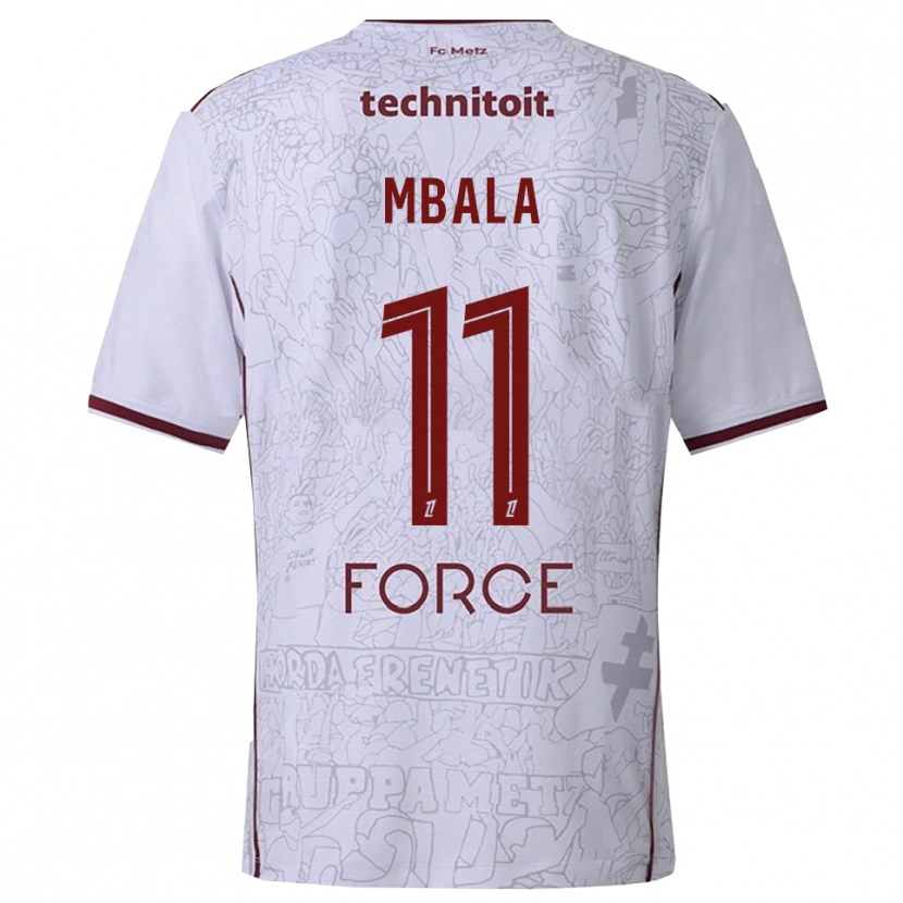 Danxen Men Nathan Mbala #11 White Burgundy Away Jersey 2025/26 T-Shirt