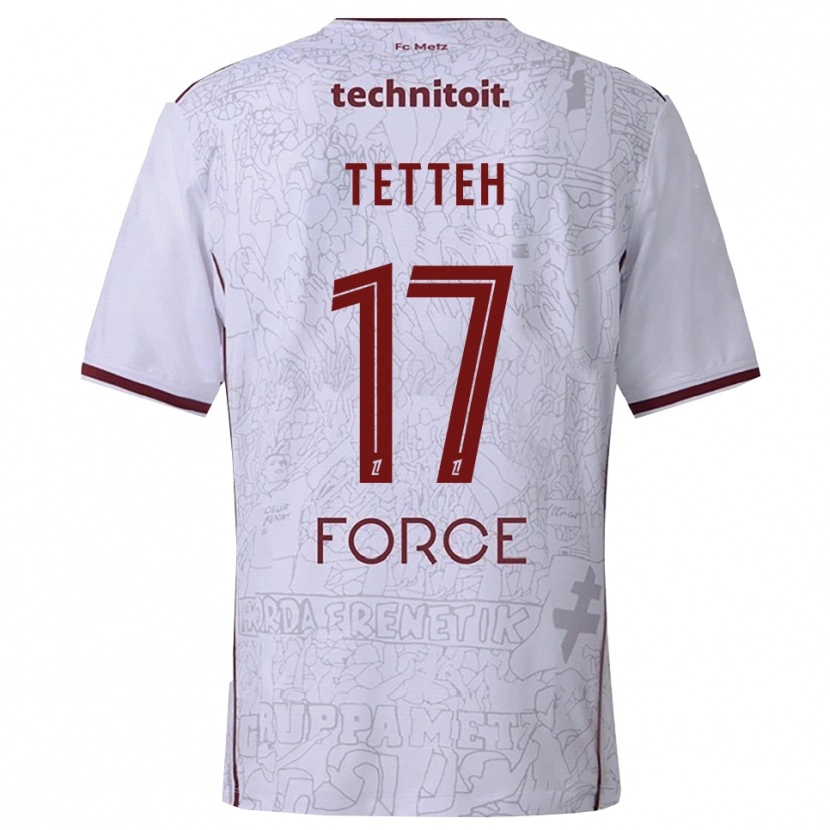 Danxen Men Benjamin Tetteh #17 White Burgundy Away Jersey 2025/26 T-Shirt