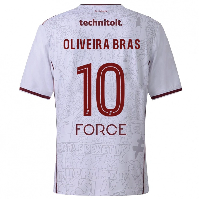 Danxen Men Luisa Oliveira Bras #10 White Burgundy Away Jersey 2025/26 T-Shirt