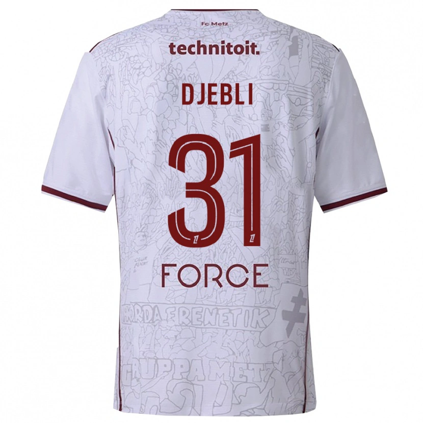 Danxen Men Assia Djebli #31 White Burgundy Away Jersey 2025/26 T-Shirt