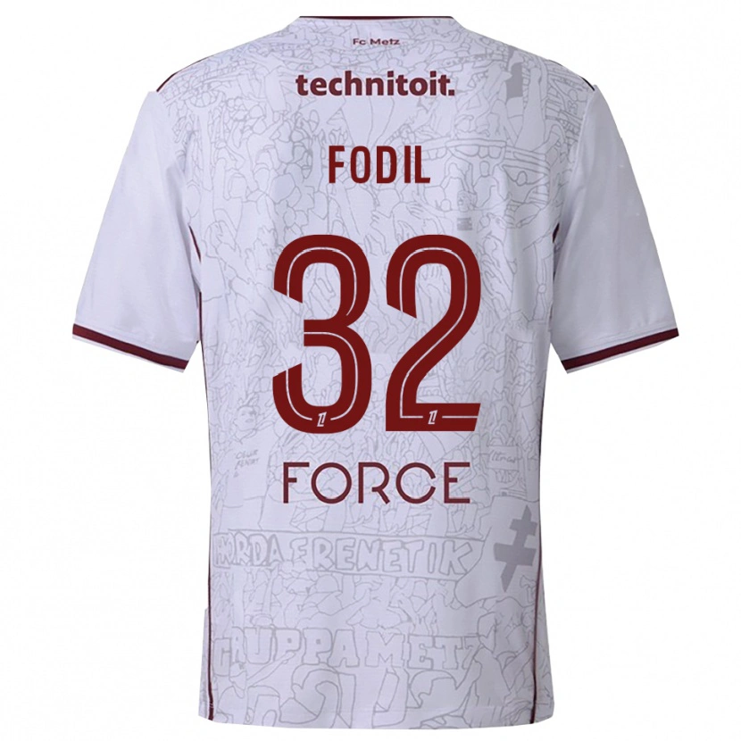 Danxen Men Maria Fodil #32 White Burgundy Away Jersey 2025/26 T-Shirt