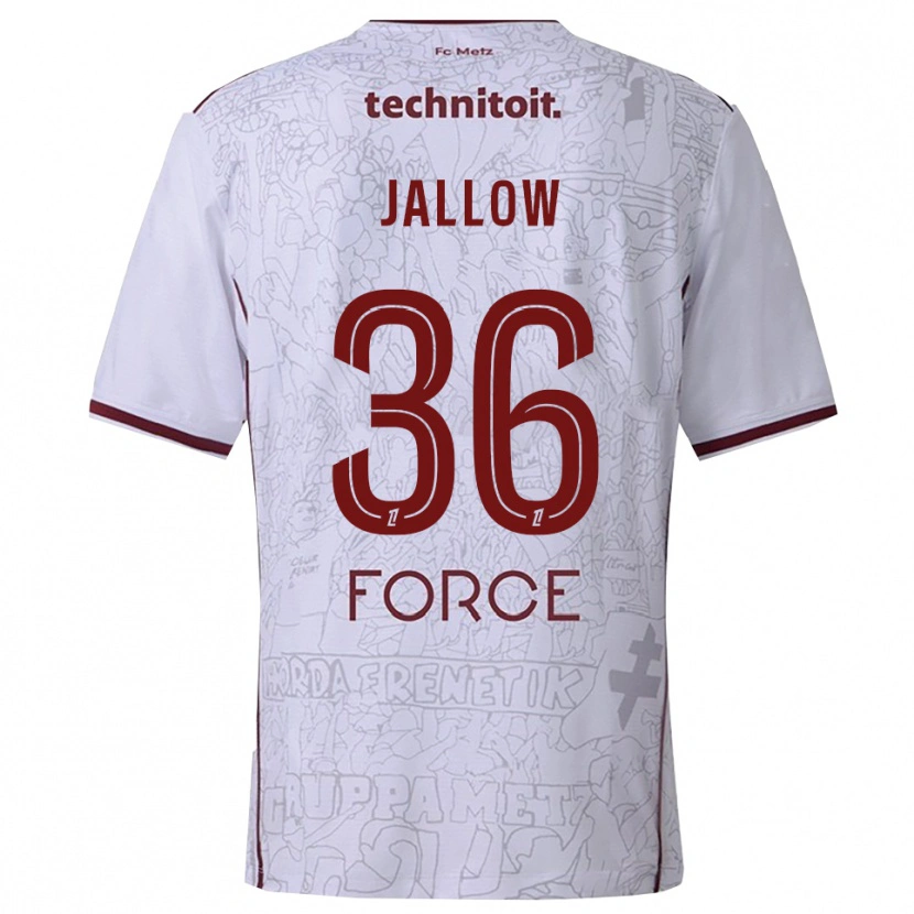 Danxen Men Ablie Jallow #36 White Burgundy Away Jersey 2025/26 T-Shirt