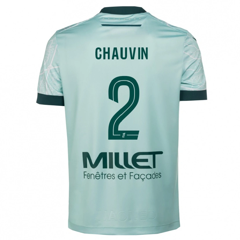 Danxen Men Yoann Chauvin #2 Green White Away Jersey 2025/26 T-Shirt
