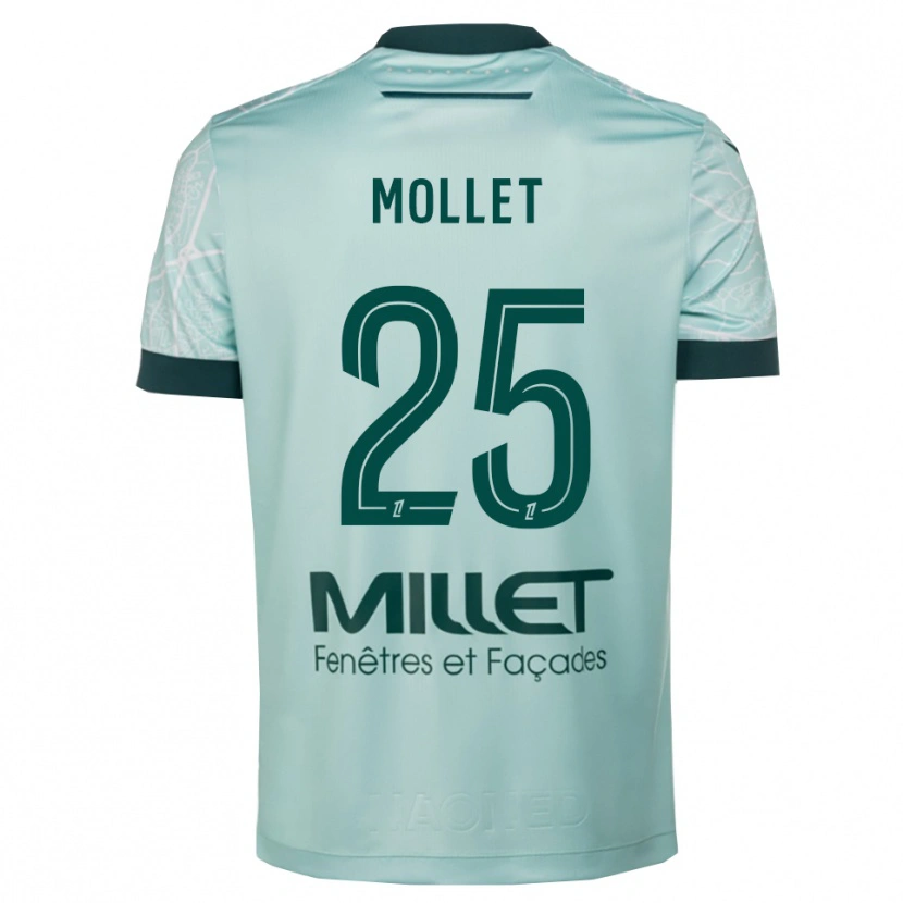 Danxen Men Florent Mollet #25 Green White Away Jersey 2025/26 T-Shirt