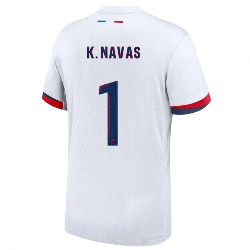 Danxen Men Keylor Navas #1 White Red Away Jersey 2025/26 T-Shirt