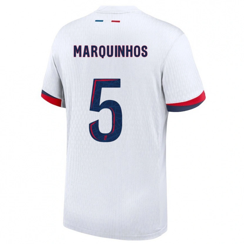 Danxen Men Marquinhos #5 White Red Away Jersey 2025/26 T-Shirt