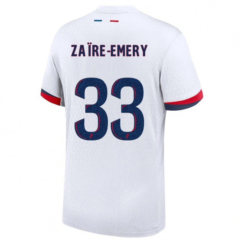 Danxen Men Warren Zaïre-Emery #33 White Red Away Jersey 2025/26 T-Shirt