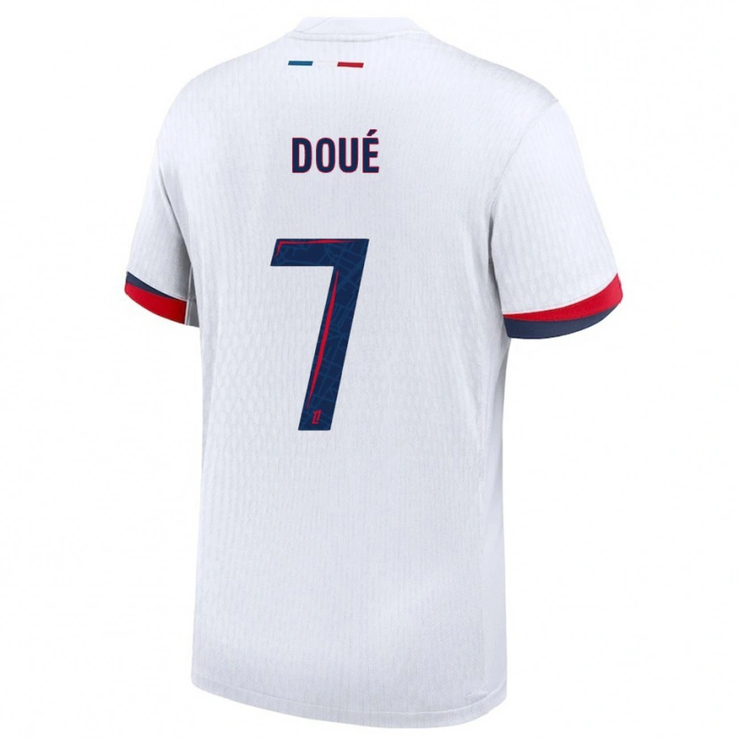 Danxen Men Eddy Doué #7 White Red Away Jersey 2025/26 T-Shirt