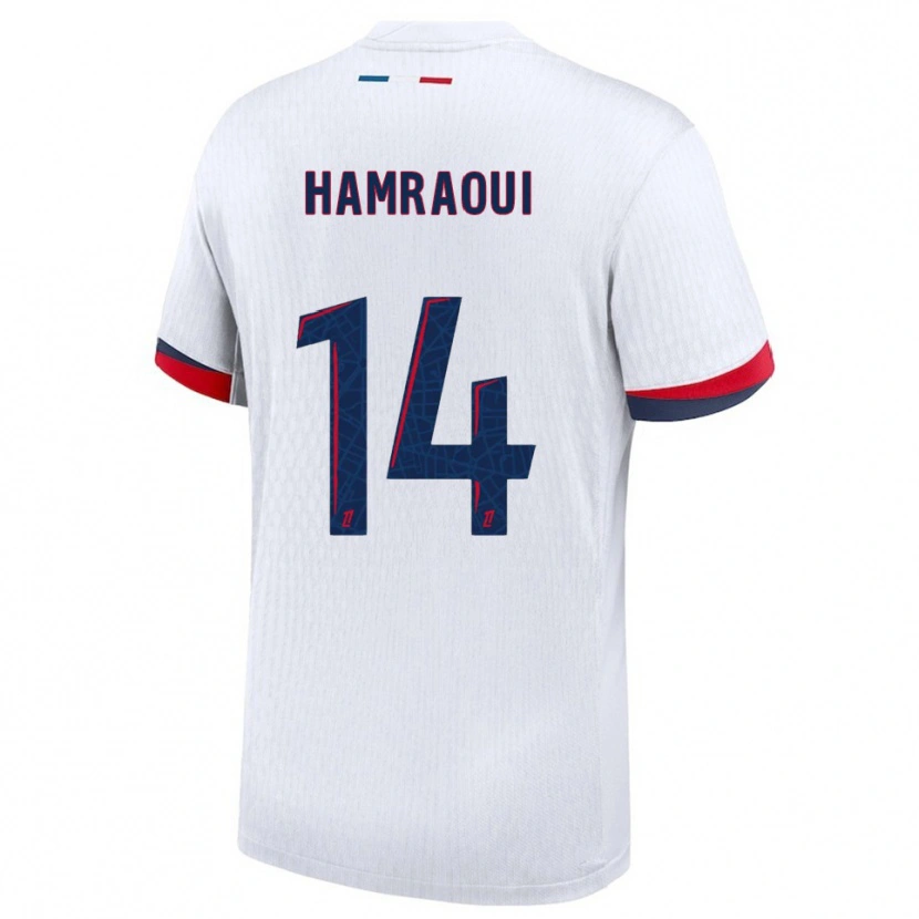 Danxen Men Kheira Hamraoui #14 White Red Away Jersey 2025/26 T-Shirt