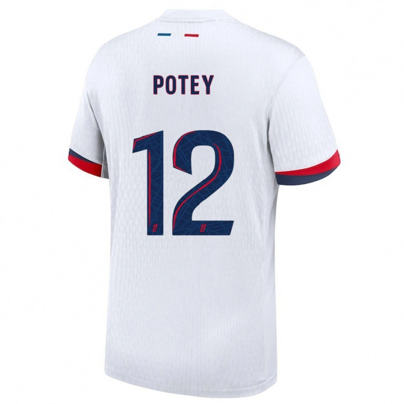 Danxen Men Keahson Potey #12 White Red Away Jersey 2025/26 T-Shirt