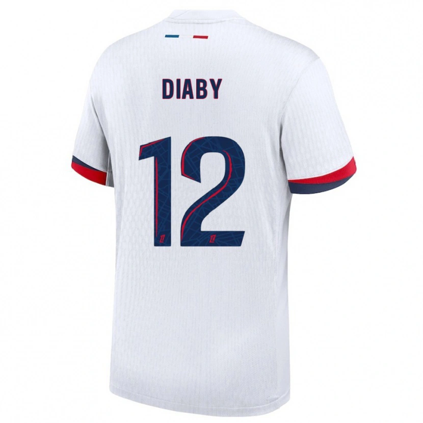 Danxen Men Ibrahima Diaby #12 White Red Away Jersey 2025/26 T-Shirt