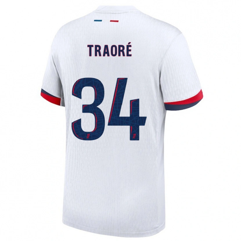 Danxen Men Naolia Traoré #34 White Red Away Jersey 2025/26 T-Shirt