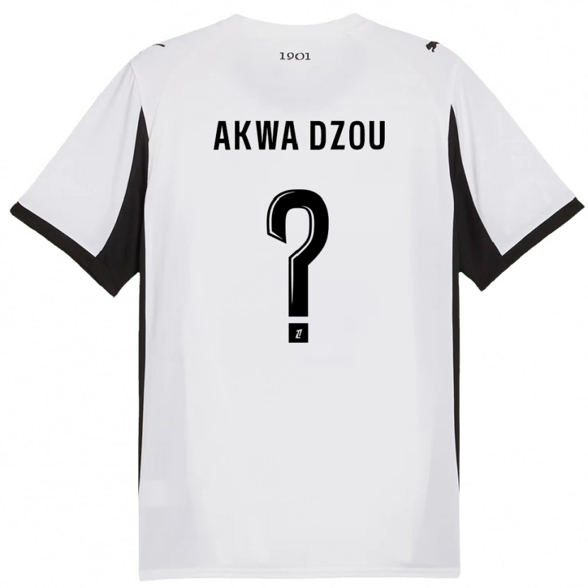 Danxen Men Yoan Akwa Dzou #0 White Black Away Jersey 2025/26 T-Shirt