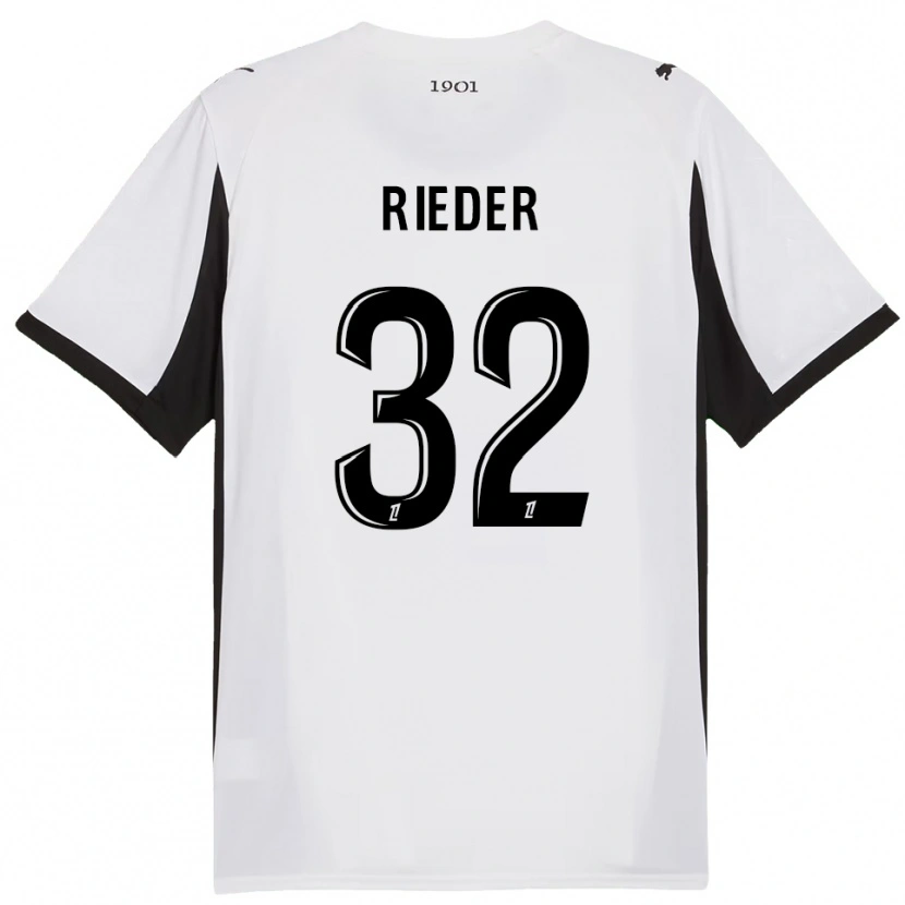 Danxen Men Fabian Rieder #32 White Black Away Jersey 2025/26 T-Shirt