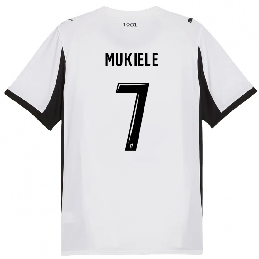 Danxen Men Nordan Mukiele #7 White Black Away Jersey 2025/26 T-Shirt