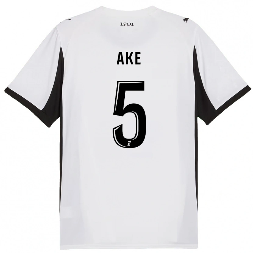 Danxen Men Junior Ake #5 White Black Away Jersey 2025/26 T-Shirt