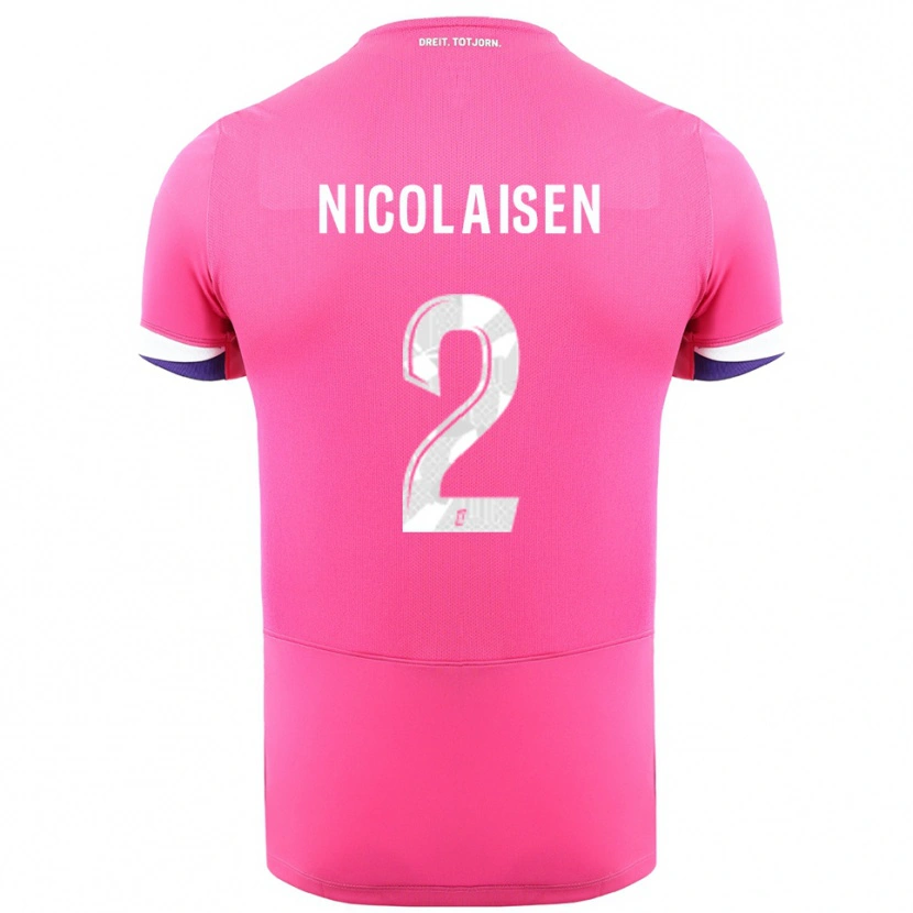 Danxen Men Rasmus Nicolaisen #2 Pink White Away Jersey 2025/26 T-Shirt