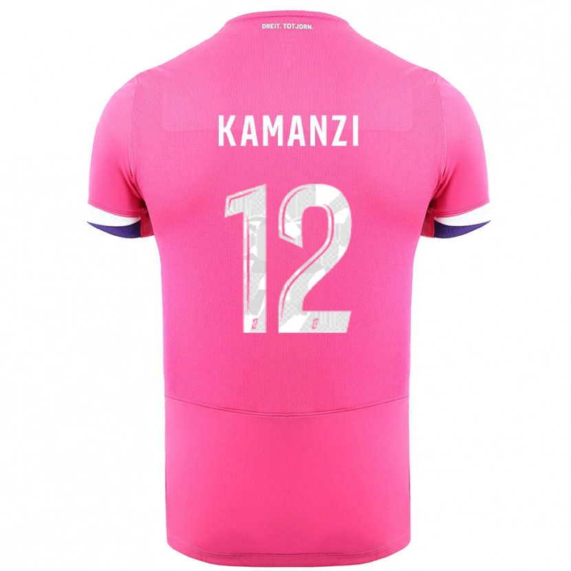 Danxen Men Warren Kamanzi #12 Pink White Away Jersey 2025/26 T-Shirt