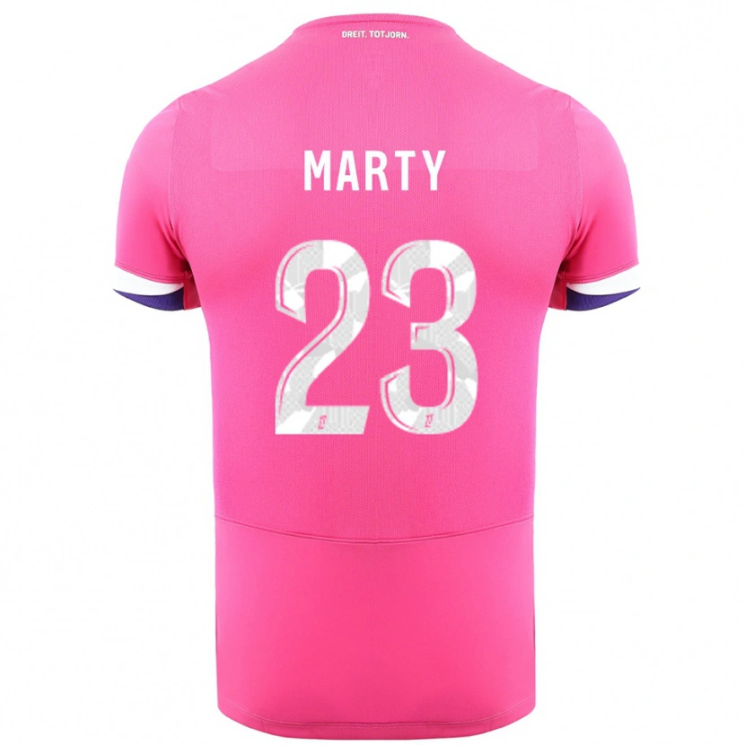 Danxen Men Chloé Marty #23 Pink White Away Jersey 2025/26 T-Shirt