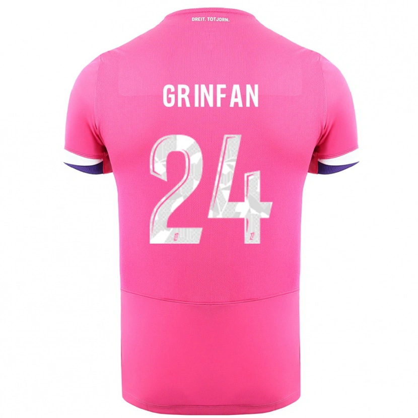Danxen Men Roma Grinfan #24 Pink White Away Jersey 2025/26 T-Shirt
