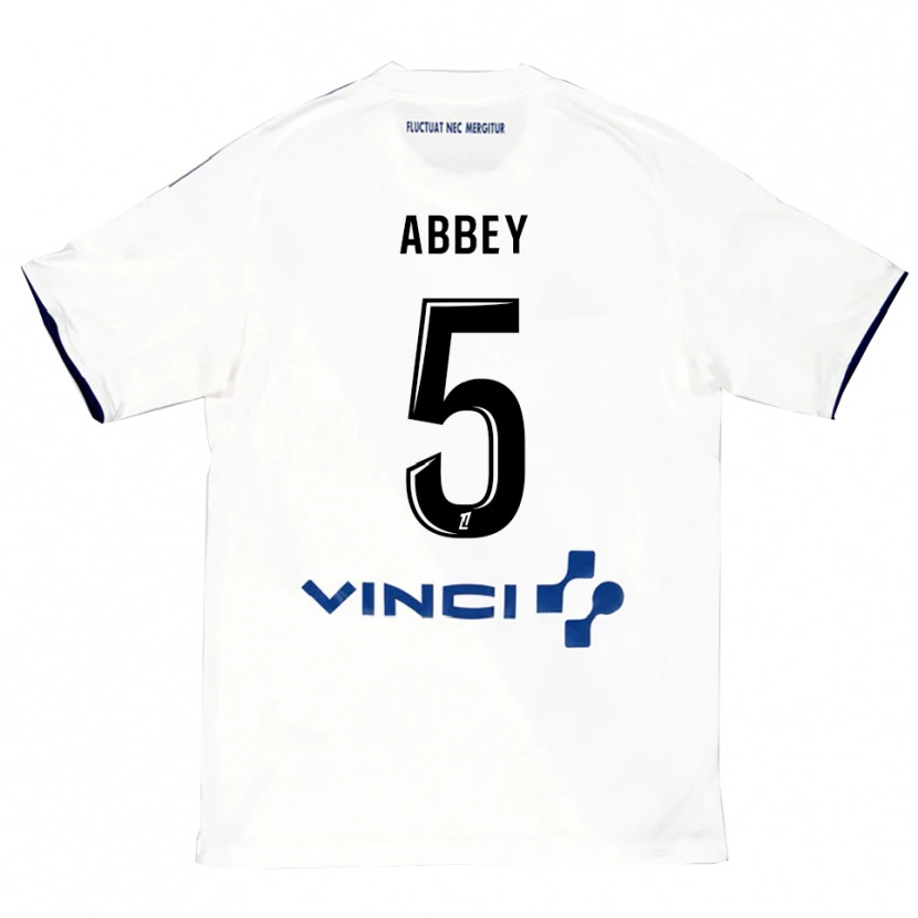 Danxen Men Emmanuel Abbey #5 White Blue Away Jersey 2025/26 T-Shirt