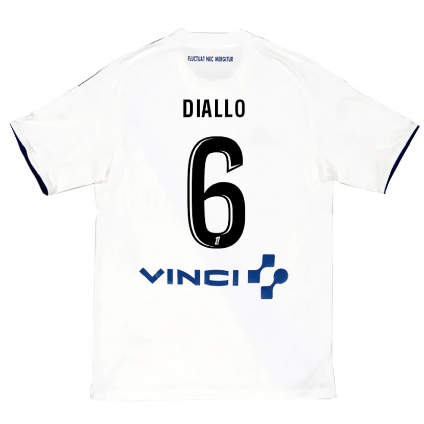 Danxen Men Ibrahim Diallo #6 White Blue Away Jersey 2025/26 T-Shirt