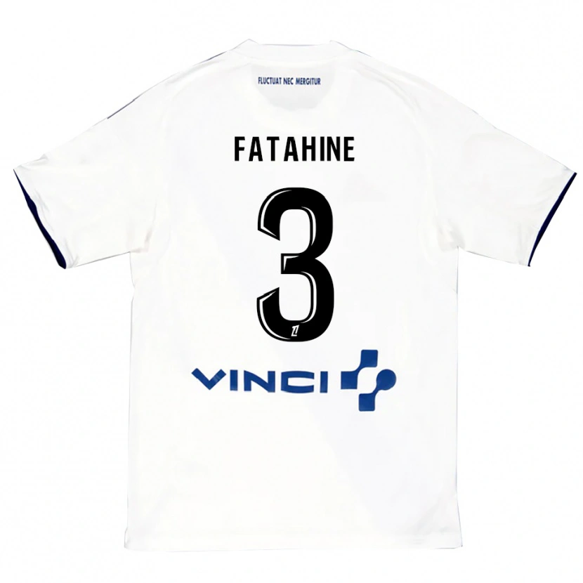 Danxen Men Anis Fatahine #3 White Blue Away Jersey 2025/26 T-Shirt
