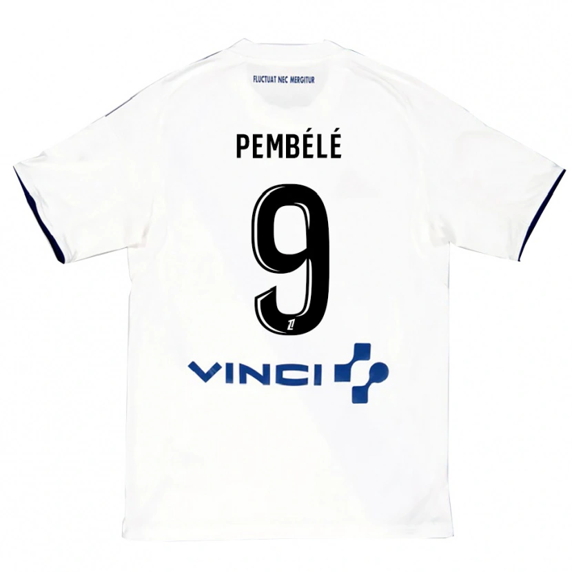 Danxen Men Andy Pembélé #9 White Blue Away Jersey 2025/26 T-Shirt