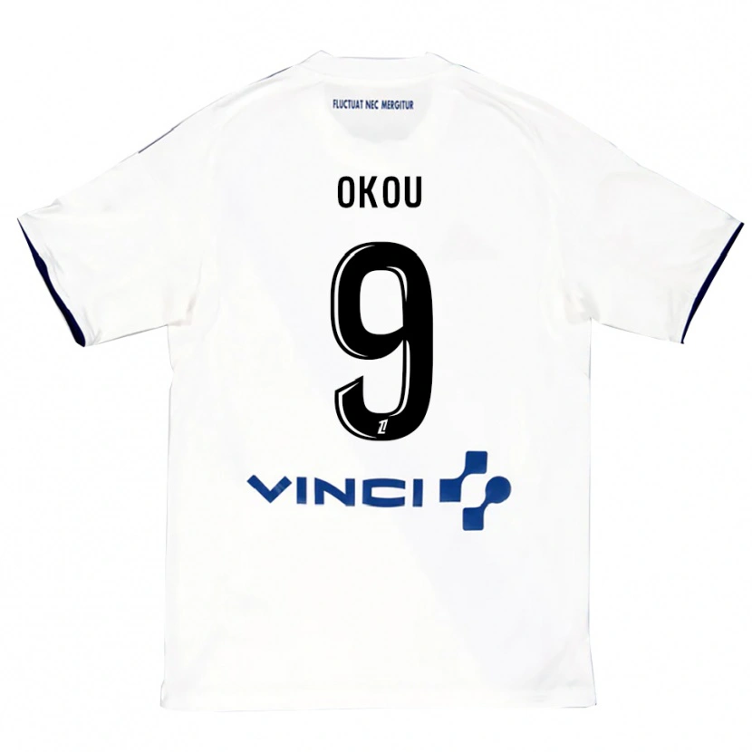 Danxen Men Christ Okou #9 White Blue Away Jersey 2025/26 T-Shirt