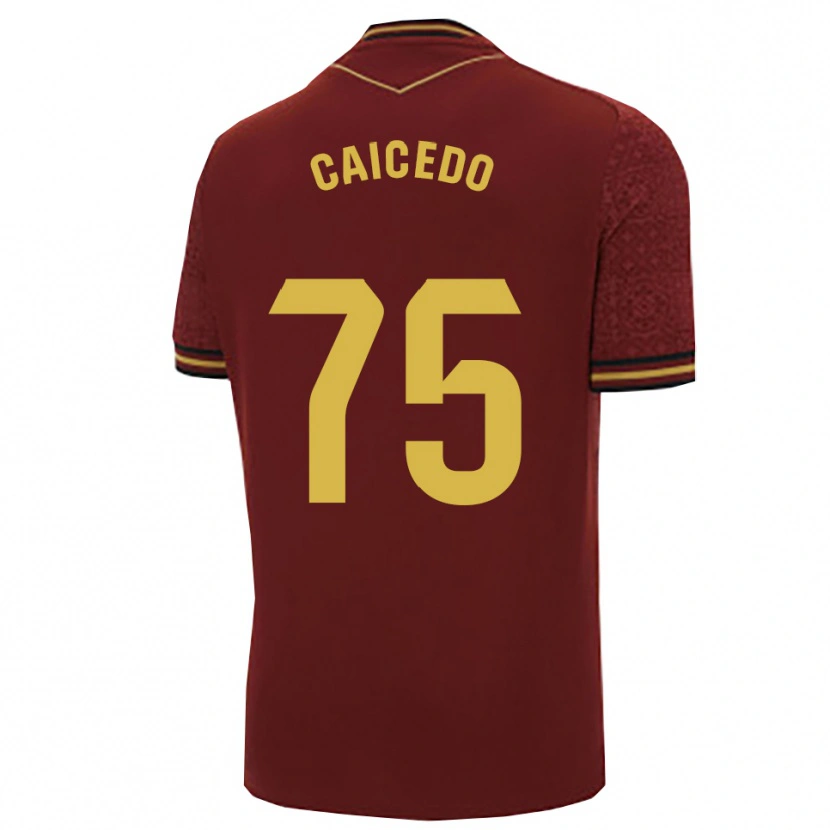 Danxen Men Alfred Caicedo #75 Burgundy Gold Away Jersey 2025/26 T-Shirt