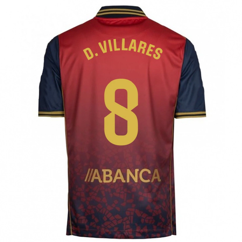 Danxen Men Diego Villares #8 Red Navy Away Jersey 2025/26 T-Shirt