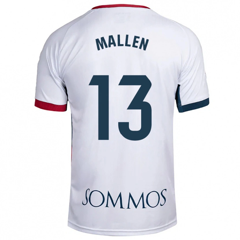 Danxen Men Lucía Mallén #13 White Red Away Jersey 2025/26 T-Shirt