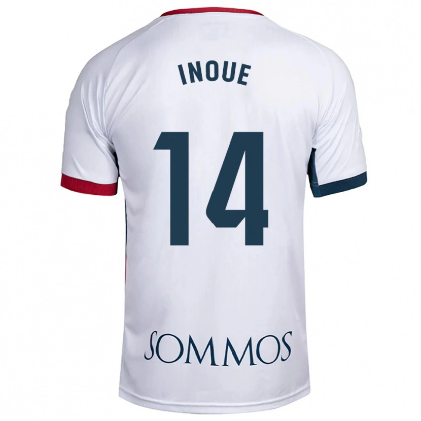 Danxen Men Moe Inoue #14 White Red Away Jersey 2025/26 T-Shirt