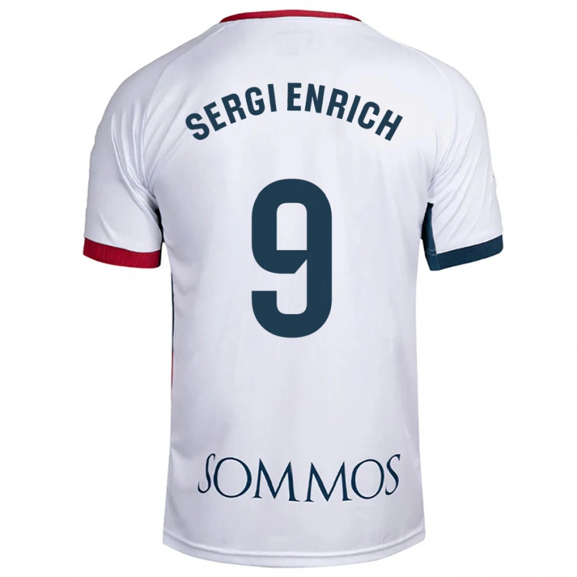 Danxen Men Sergi Enrich #9 White Red Away Jersey 2025/26 T-Shirt