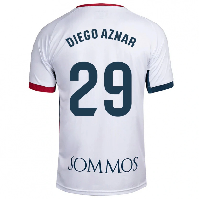 Danxen Men Diego Aznar #29 White Red Away Jersey 2025/26 T-Shirt