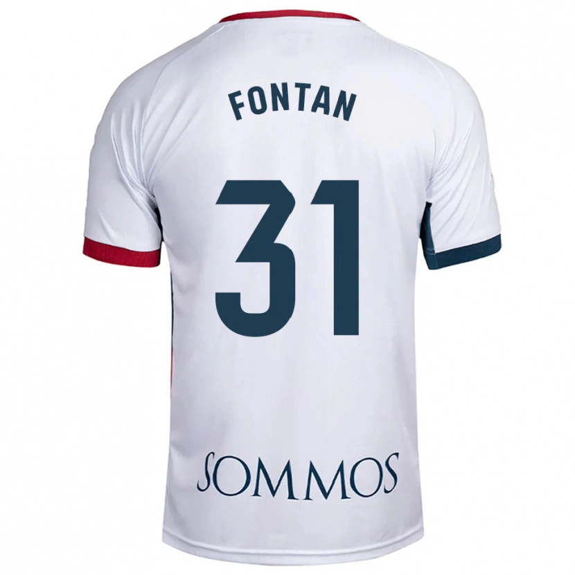 Danxen Men Nico Fontán #31 White Red Away Jersey 2025/26 T-Shirt