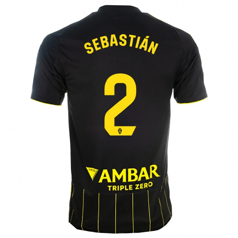 Danxen Men Juan Sebastián #2 Black Yellwo Away Jersey 2025/26 T-Shirt