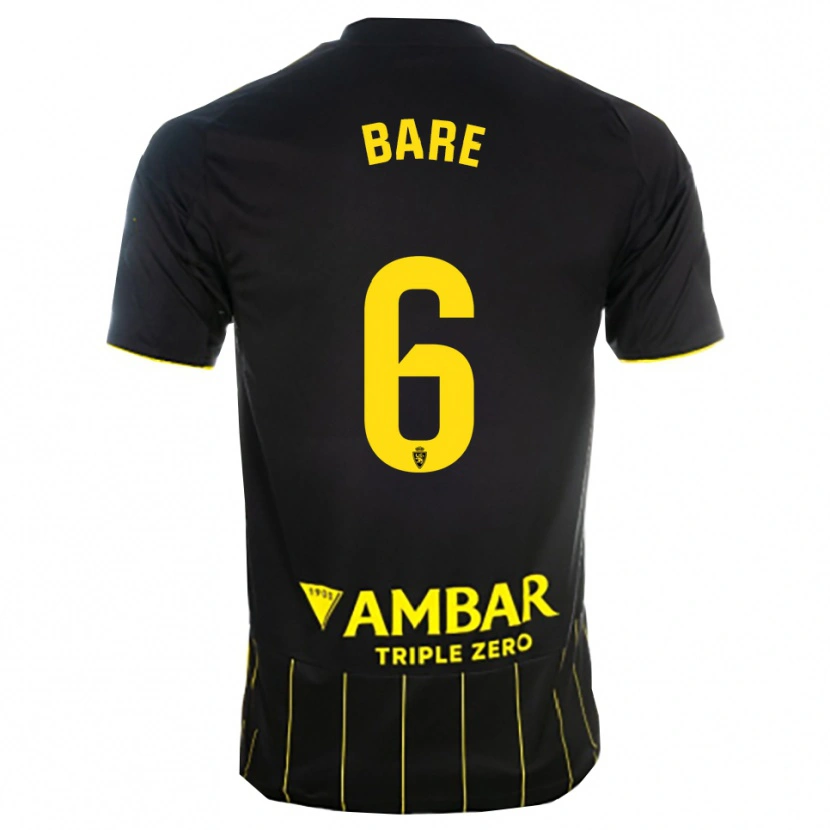 Danxen Men Keidi Bare #6 Black Yellwo Away Jersey 2025/26 T-Shirt