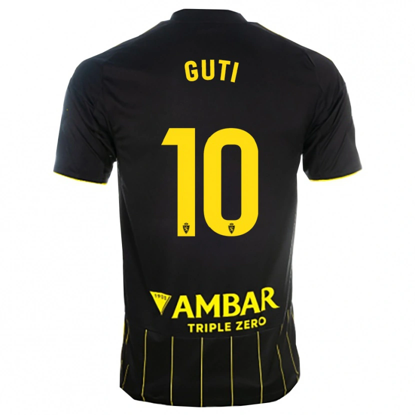 Danxen Men Raúl Guti #10 Black Yellwo Away Jersey 2025/26 T-Shirt