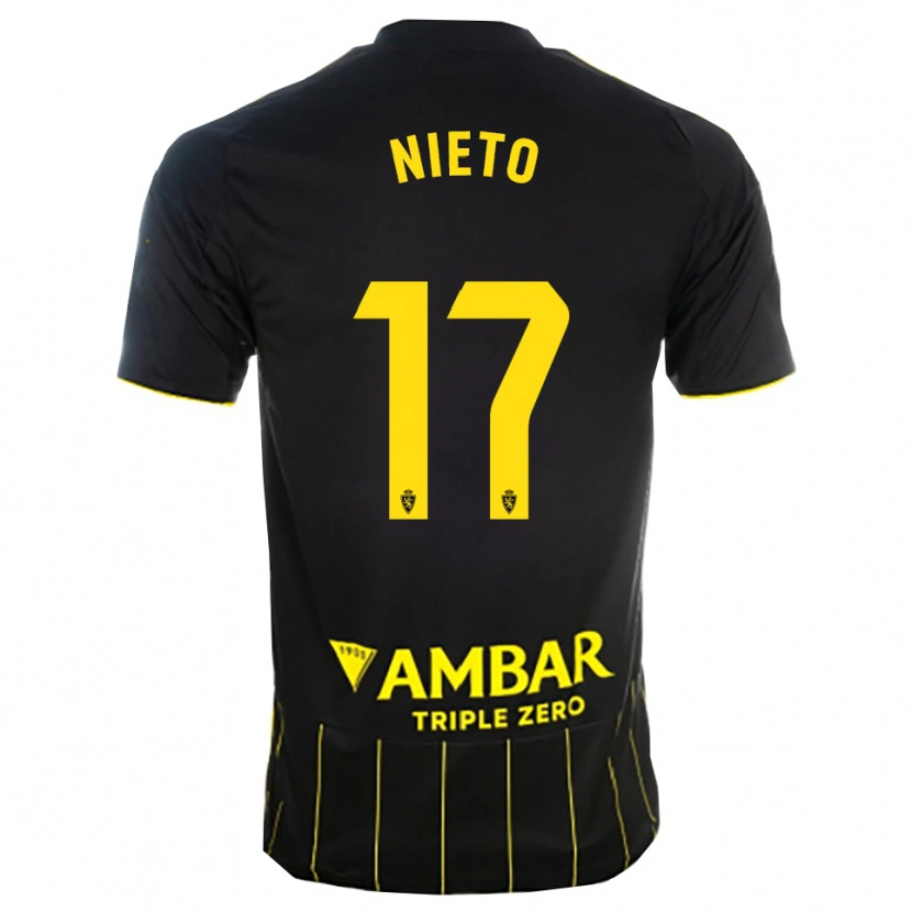 Danxen Men Carlos Nieto #17 Black Yellwo Away Jersey 2025/26 T-Shirt