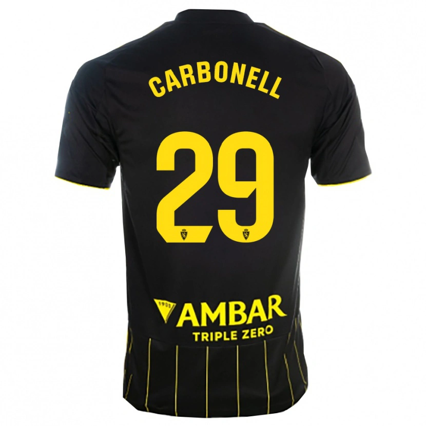 Danxen Men Luis Carbonell #29 Black Yellwo Away Jersey 2025/26 T-Shirt