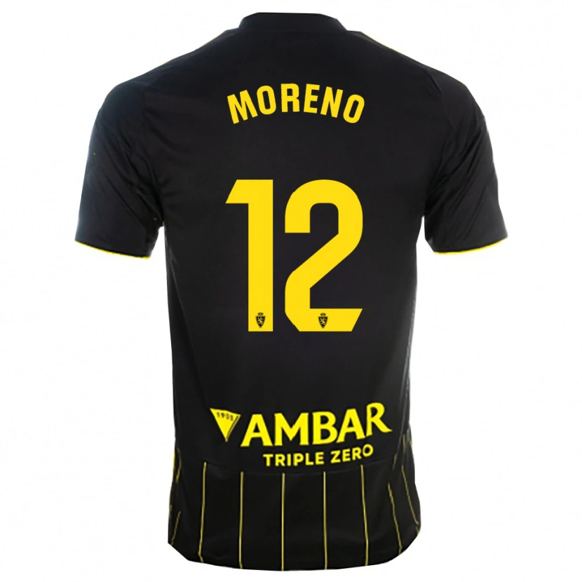 Danxen Men Eloy Moreno #12 Black Yellwo Away Jersey 2025/26 T-Shirt
