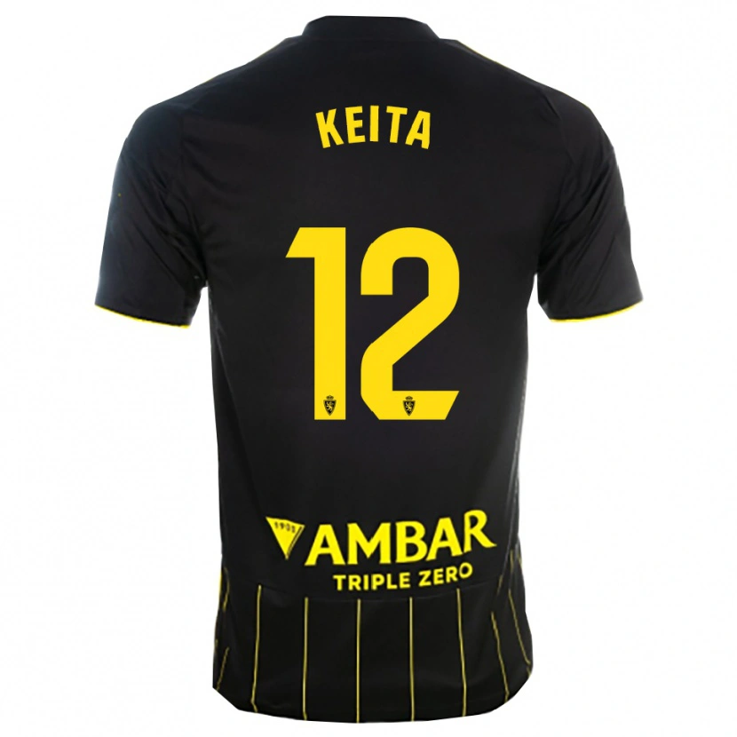 Danxen Men Lassine Keita #12 Black Yellwo Away Jersey 2025/26 T-Shirt